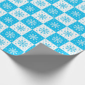 Papier Cadeau Flocon de neige et Motif de neige (bleu) (Coin)