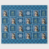 Papier Cadeau Flocon de neige & Favoris. Photo. Bleu. (Plat)