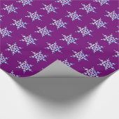 Papier Cadeau Flocon de neige Iridescente sur améthyste violet (Coin)