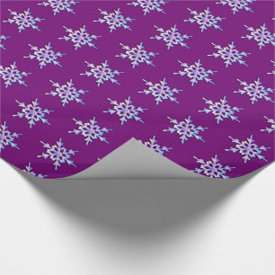 Papier Cadeau Flocon de neige Iridescente sur améthyste violet