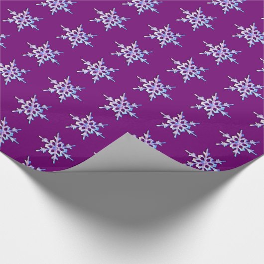 Papier Cadeau Flocon de neige Iridescente sur améthyste violet (Coin)