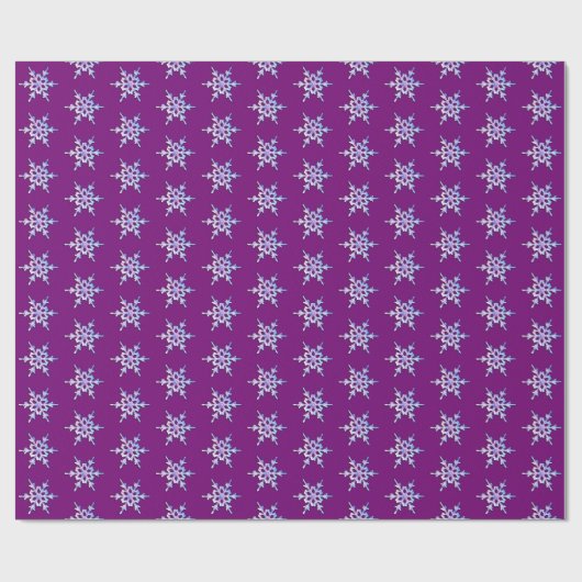Papier Cadeau Flocon de neige Iridescente sur améthyste violet (Plat)