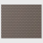 Papier Cadeau Flocon de neige marron (Plat)
