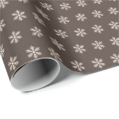 Papier Cadeau Flocon de neige marron (Coin rond)