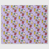 Papier Cadeau Flocon de neige mousseux (Plat)