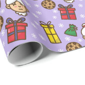 Papier Cadeau Flocon de neige mousseux (Coin rond)