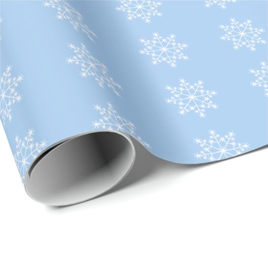 Papier Cadeau Flocon de neige Noël Motif Bébé Bleu Fête Noël (Coin rond)