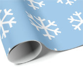 Papier Cadeau Flocon de neige Papier d'enveloppement bleu Noël (Coin rond)