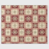 Papier Cadeau Flocon de neige Plaid Noël (Plat)