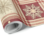Papier Cadeau Flocon de neige Plaid Noël (Coin rond)
