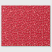 Papier Cadeau Flocon de neige rouge (Plat)