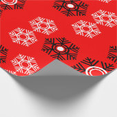 Papier Cadeau Flocon de neige rouge et blanc de Noël (Coin)