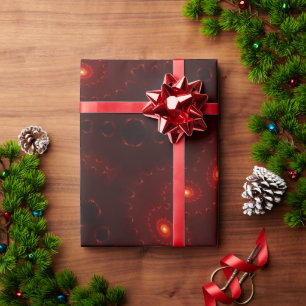 Papier Cadeau Flocon de neige rouge foncé en Bourgogne gothique