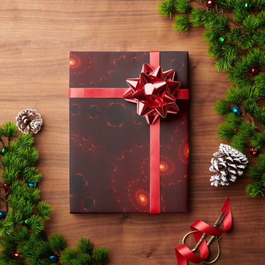 Papier Cadeau Flocon de neige rouge foncé en Bourgogne gothique (Cadeau de vacances)