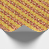 Papier Cadeau Flocon de neige rouge jaune brillant (Coin)