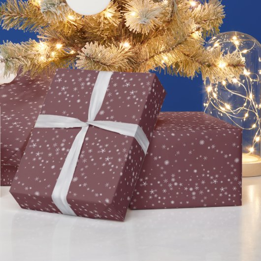 Papier Cadeau Flocon de neige rouge minimaliste (Vacances)