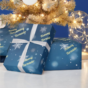 Papier Cadeau Flocon de neige tombant personnalisé