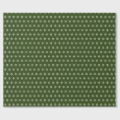 Papier Cadeau Flocon de neige vert (Plat)