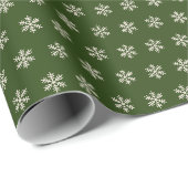 Papier Cadeau Flocon de neige vert (Coin rond)