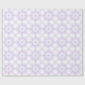 Papier Cadeau flocon de neige violet clair et coeur étincelant (Plat)
