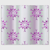 Papier Cadeau Flocon de neige violet de Noël (Plat)