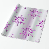 Papier Cadeau Flocon de neige violet de Noël (Déroulé)
