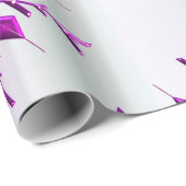 Papier Cadeau Flocon de neige violet de Noël (Coin rond)