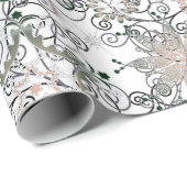 Papier Cadeau Flocon de Noël emballage motif de vacances (Coin rond)