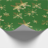 Papier Cadeau Flocon de Noël en Or (Coin)