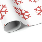 Papier Cadeau Flocon rouge de Noël (Coin rond)