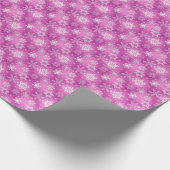 Papier Cadeau flocons blancs sur rose (Coin)