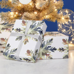 Papier Cadeau Flocons de neige à l'aquarelle, couleurs magiques