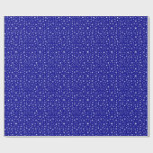 Papier Cadeau Flocons de neige - blanc sur bleu-foncé (Plat)