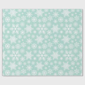Papier Cadeau Flocons de neige blancs verts en bon état (Plat)