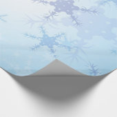 Papier Cadeau Flocons de neige bleu clair | Joyeux Noël (Coin)