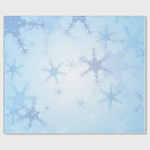 Papier Cadeau Flocons de neige bleu clair | Joyeux Noël (Plat)
