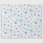 Papier cadeau flocons de neige bleu et violet (Plat)