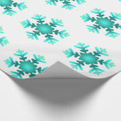 Papier Cadeau Flocons de Neige Bleus (Coin)