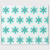 Papier Cadeau Flocons de Neige Bleus (Plat)
