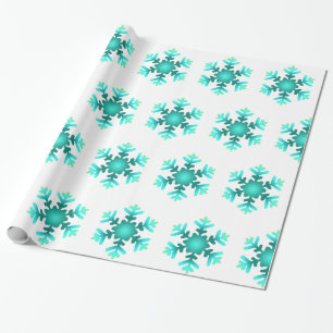 Papier Cadeau Flocons de Neige Bleus