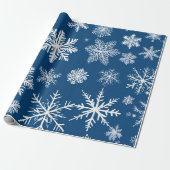 Papier Cadeau Flocons de Neige Bleus Hiver (Déroulé)