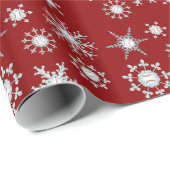 Papier Cadeau Flocons de neige de base-ball (Coin rond)