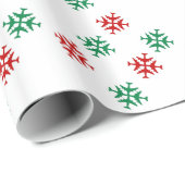 Papier Cadeau Flocons de neige de fête d'avion (Coin rond)