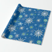 Papier Cadeau Flocons de neige de milieu de siècle à profusion s (Déroulé)