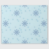 Papier Cadeau Flocons de neige de Noël d'hiver Bleu (Plat)