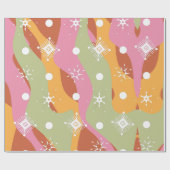 Papier Cadeau Flocons de neige de Noël Groovy Waves (Plat)