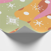 Papier Cadeau Flocons de neige de Noël Groovy Waves (Coin)