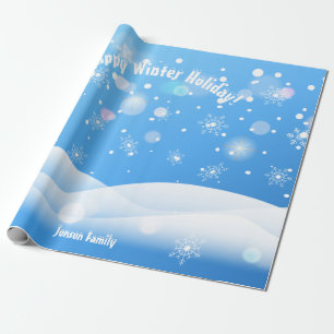 Papier Cadeau Flocons de neige de vacances d'hiver Vœux XMAX Per