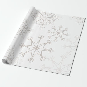 Papier Cadeau Flocons de neige délicats Noël blanc