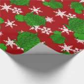 Papier Cadeau Flocons de neige mignons de rouge de tortue (Coin)